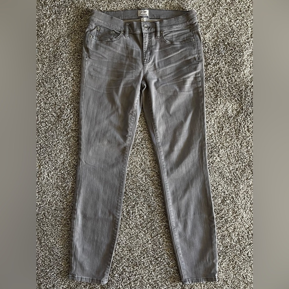 J.Crew Toothpick Skinny Gray Wash Stretch Jeans Size 29